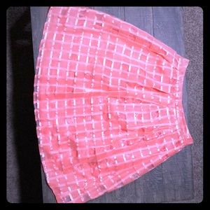 Coral knee length skirt